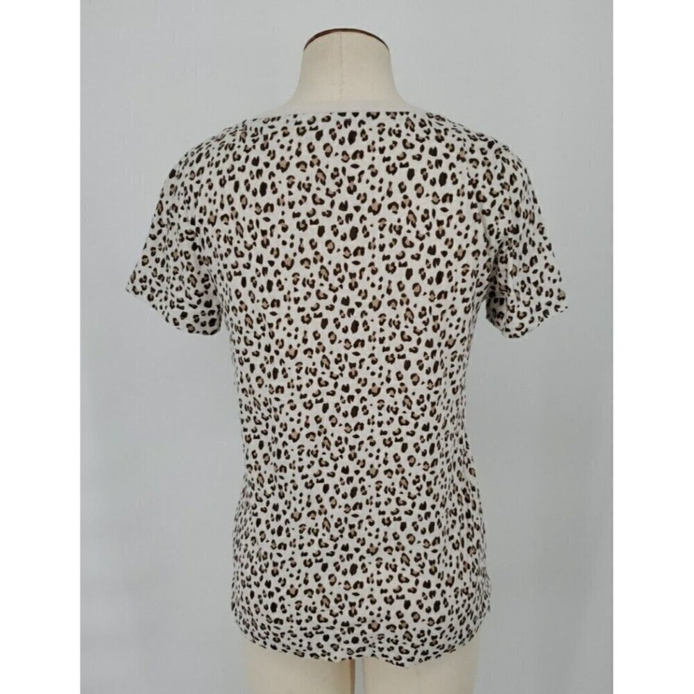 J.Crew Sz Small Vintage 100% Cotton Crewneck T-shirt in Leopard Print NWT - Picture 6 of 10